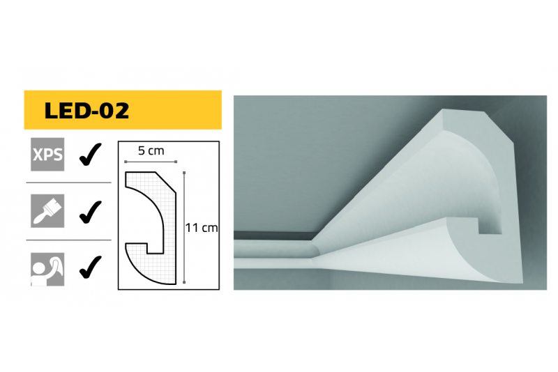 LEDLİ STROPİYER 11X5 cm LED-15 (2 MT)