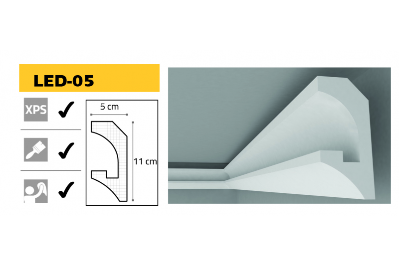 LEDLİ STROPİYER  11X5 cm LED-15 (2 MT)