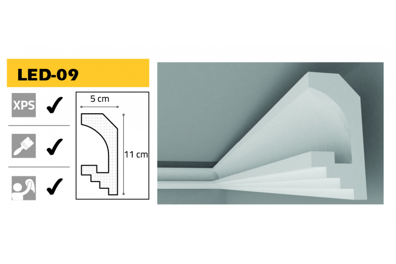 LEDLİ  STROPİYER 11X5 cm LED-15 (2 MT)