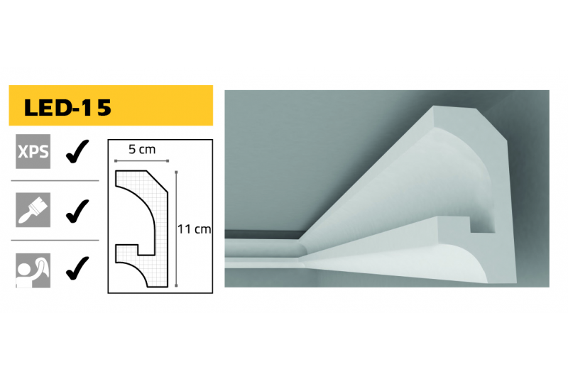 LEDLİ  11X5 cm LEDSTROPİYER -15 (2 MT)