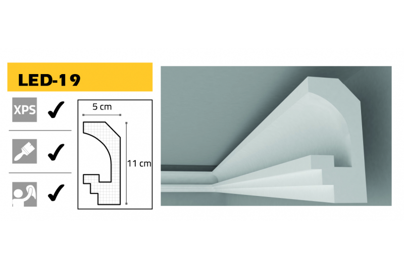 LEDLİ STROPİYER  11X5 cm LED-15 (2 MT)